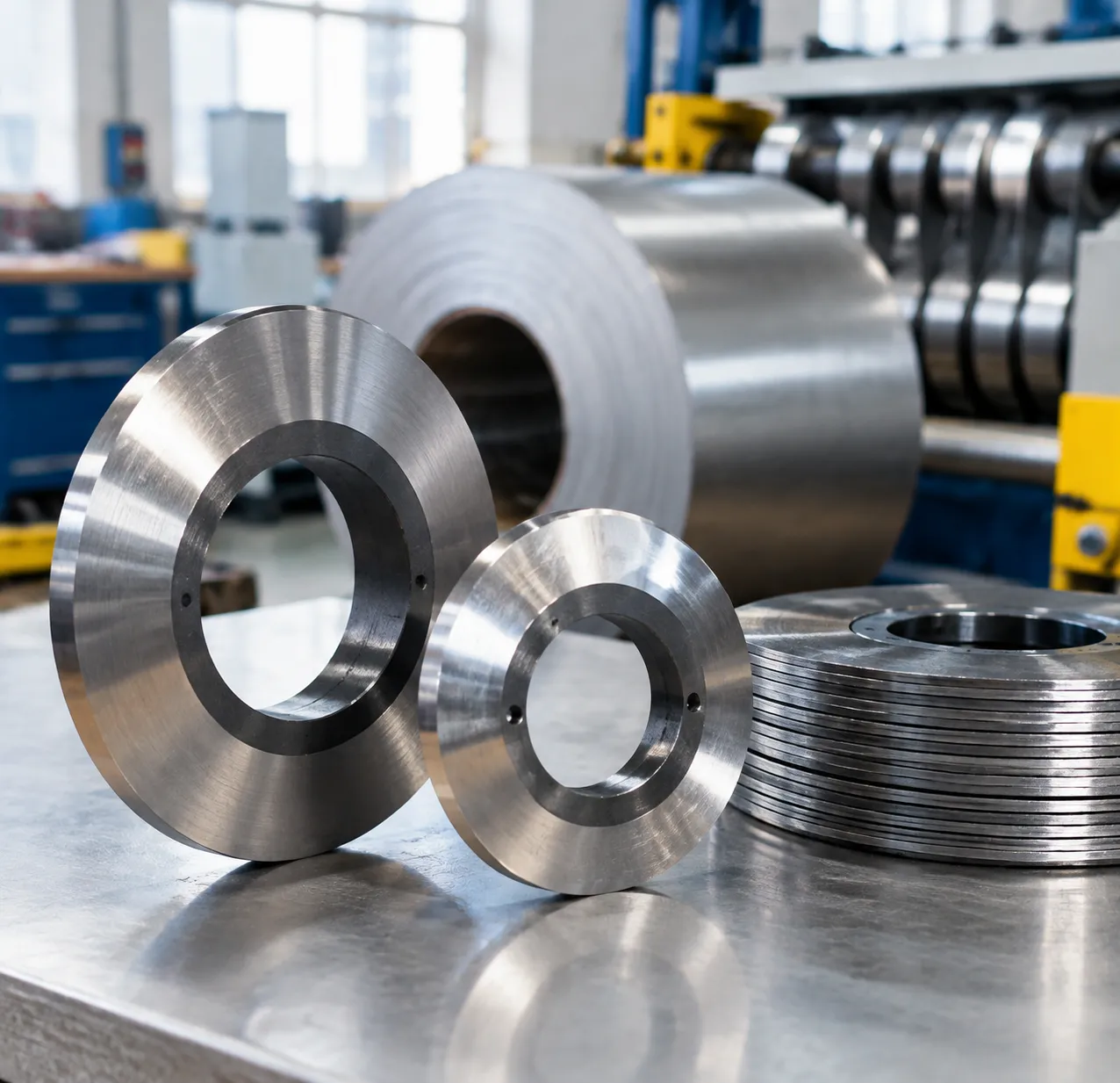 Tool steel and carbide coil slitter knife