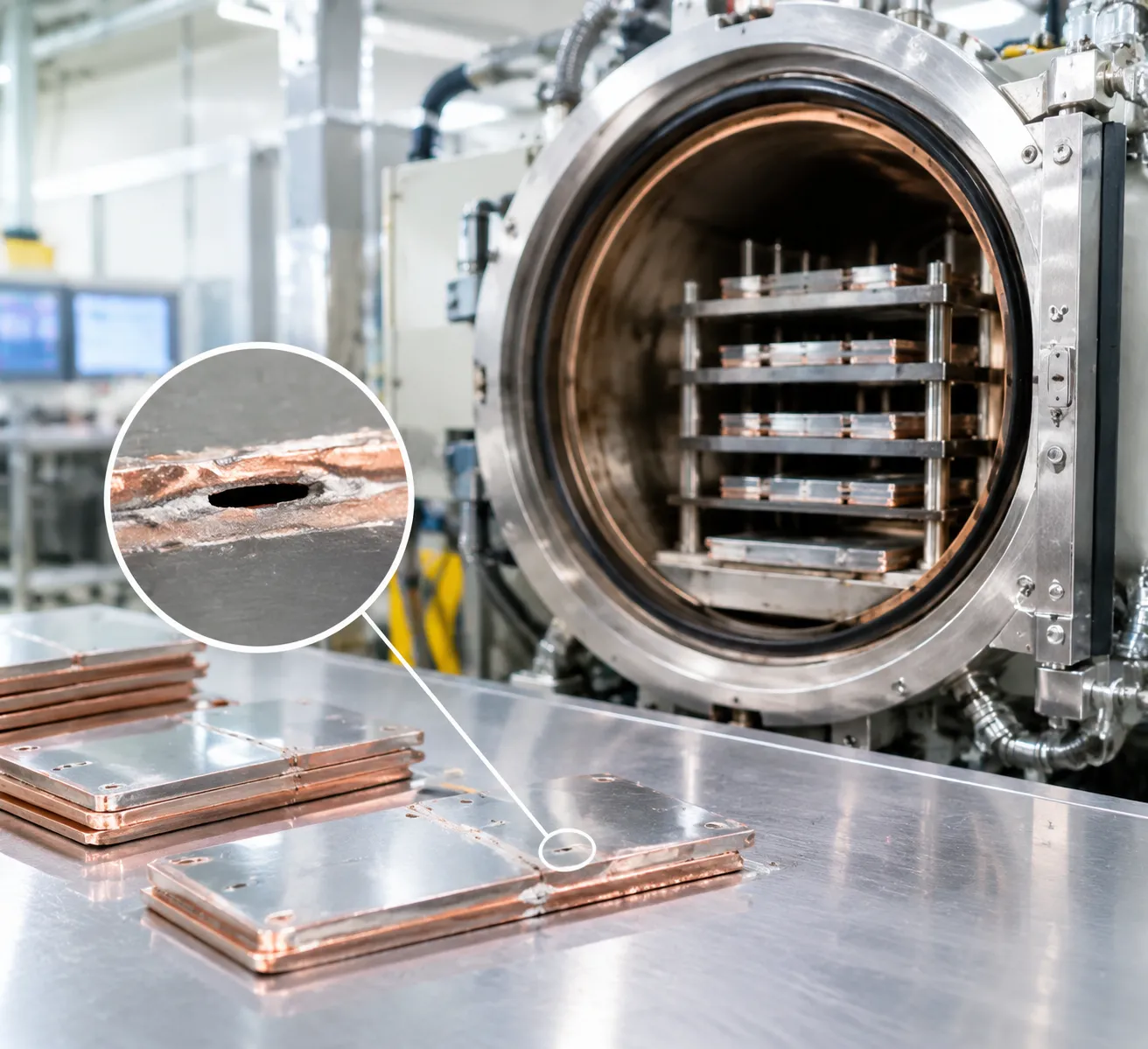 Vacuum brazing furnace backfill defects