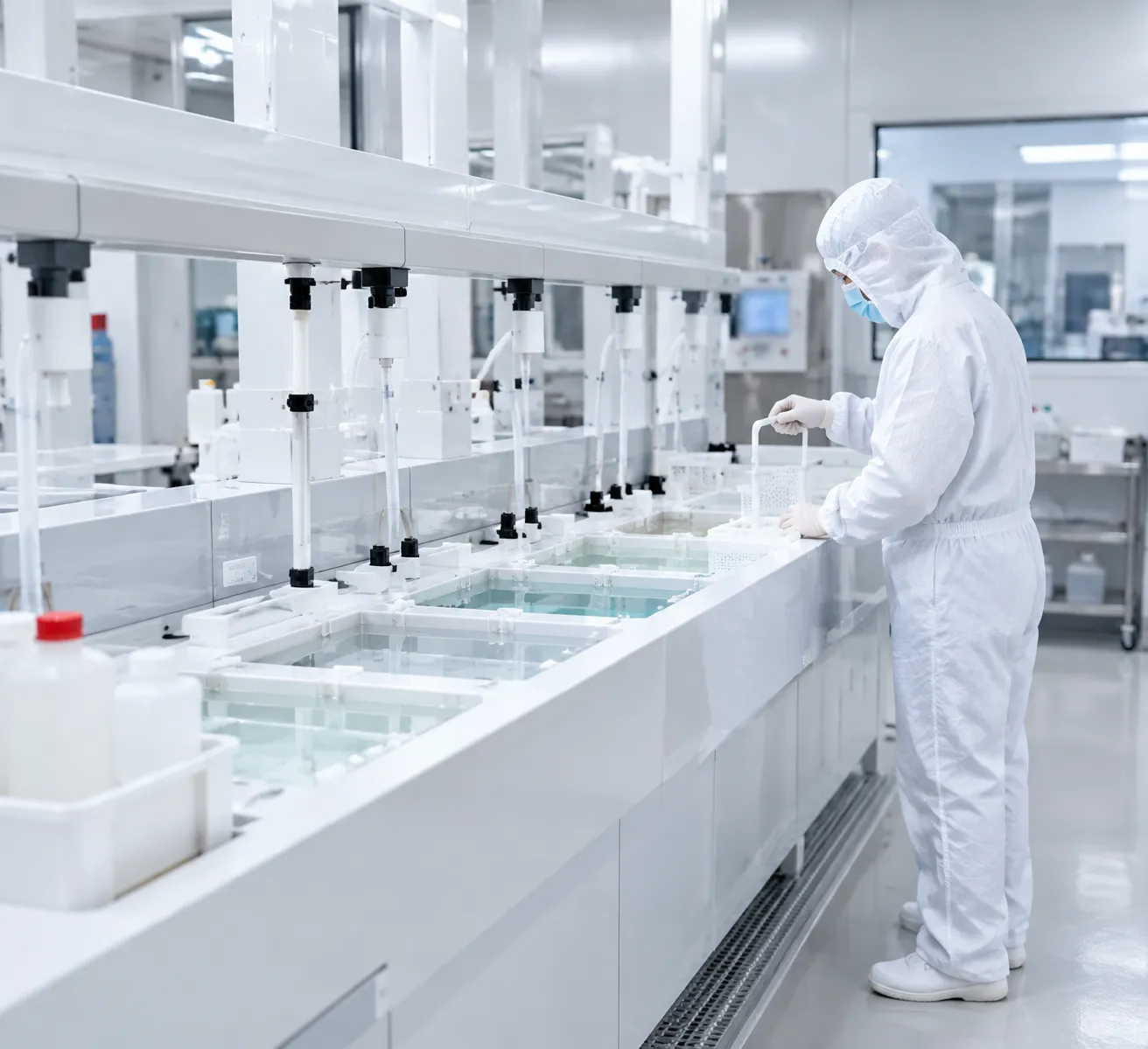High-purity cleanroom RCA cleaning wet bench