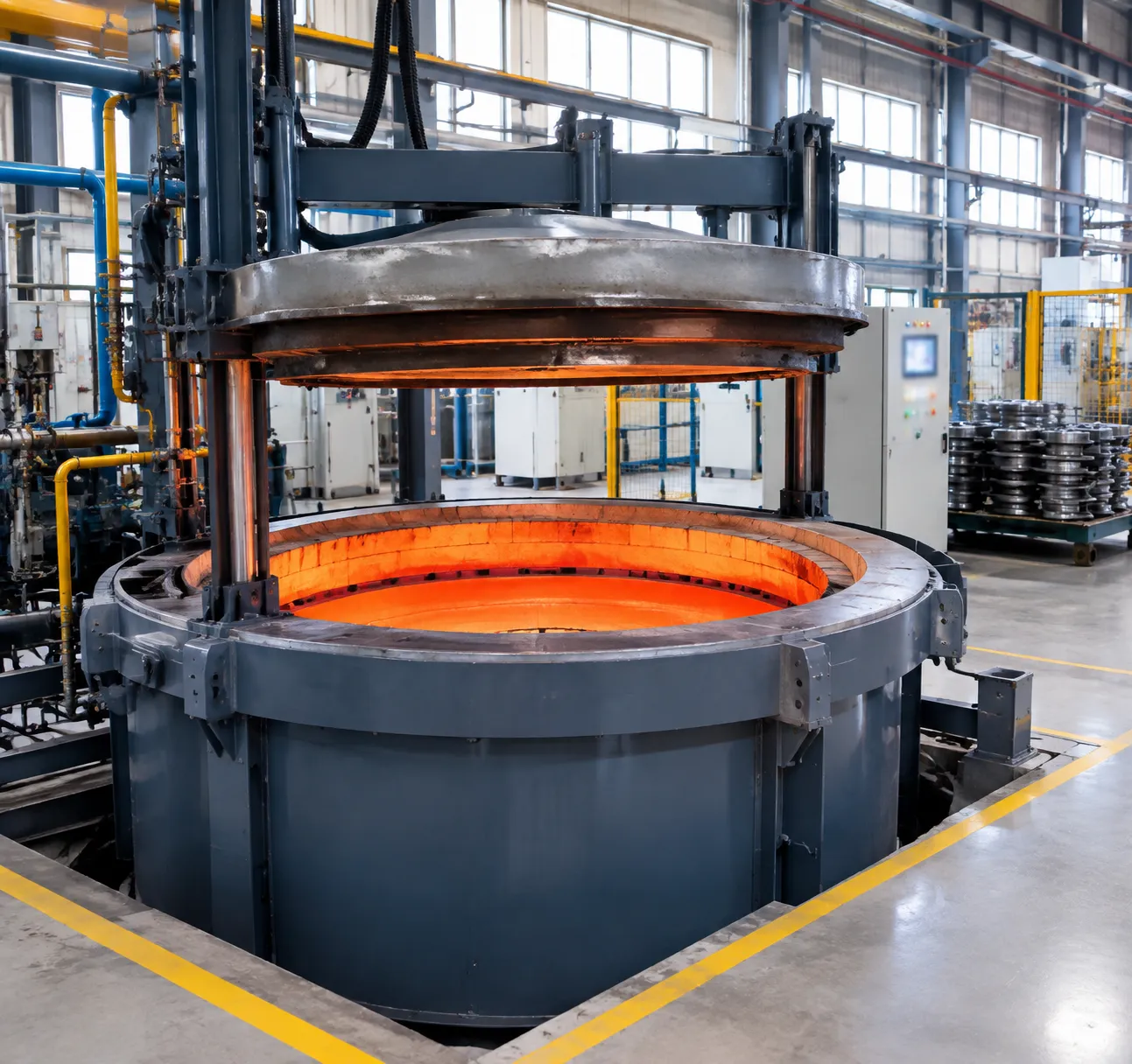Industrial heat treatment pit furnace