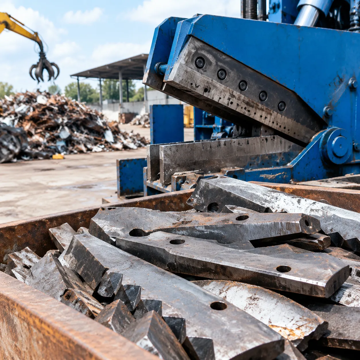 industrial scrap metal shear blades recycling