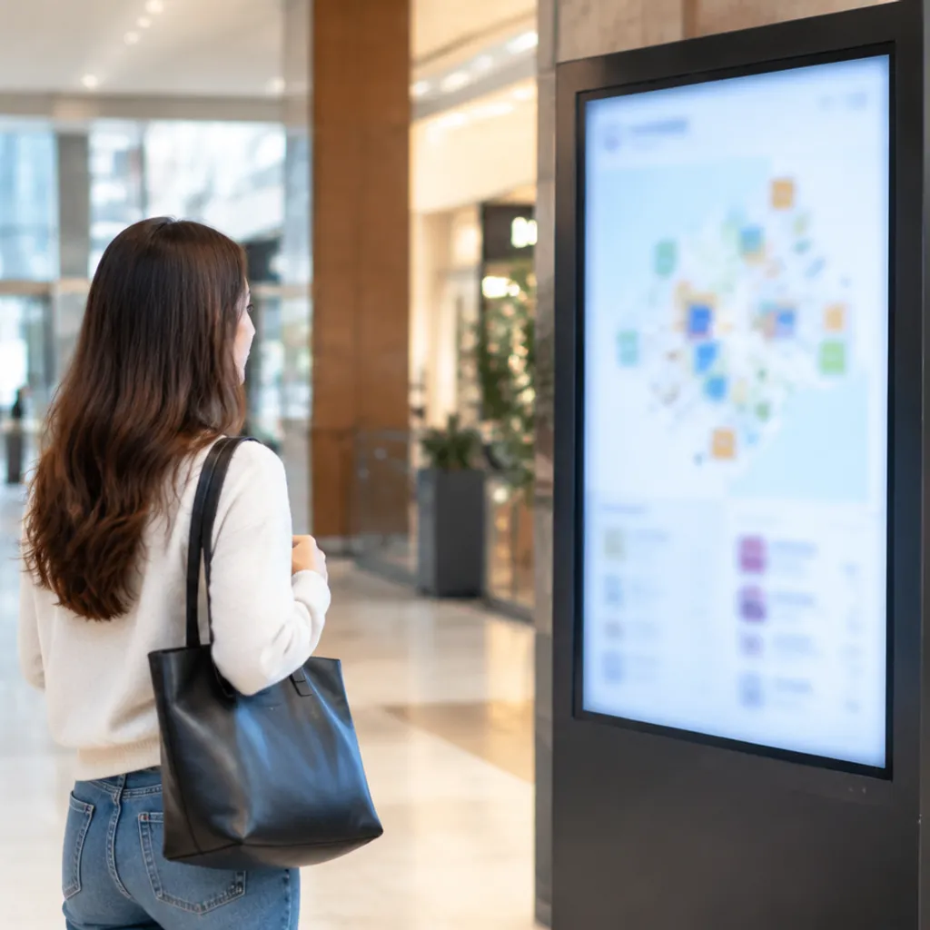 Digital signage wayfinding screen placement
