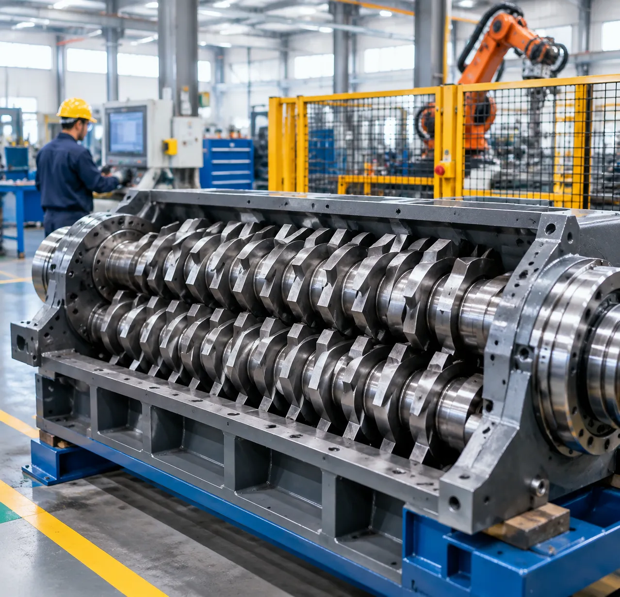 double shaft shredder blades rotor assembly