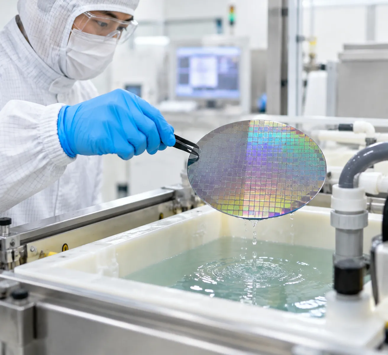 Wet etching semiconductor fabrication process