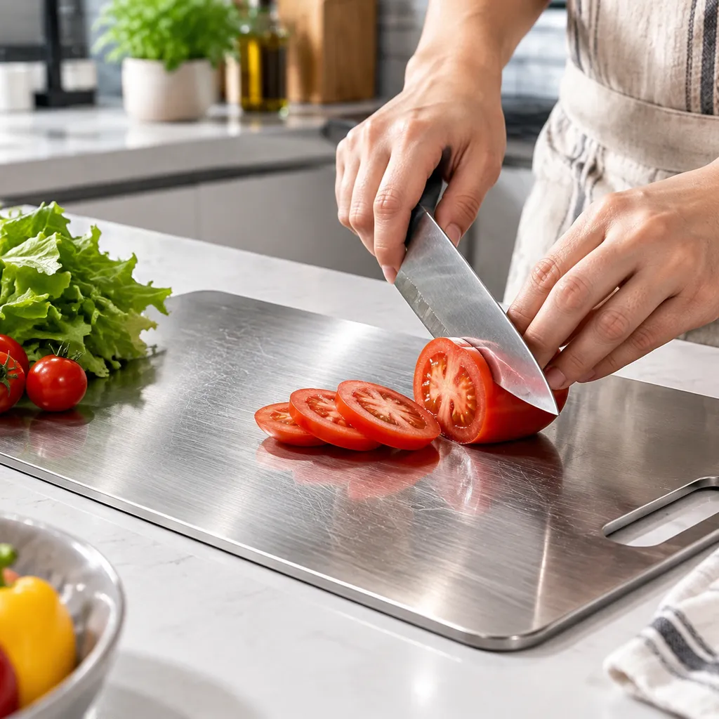 Stainless steel cutting board dulling knives