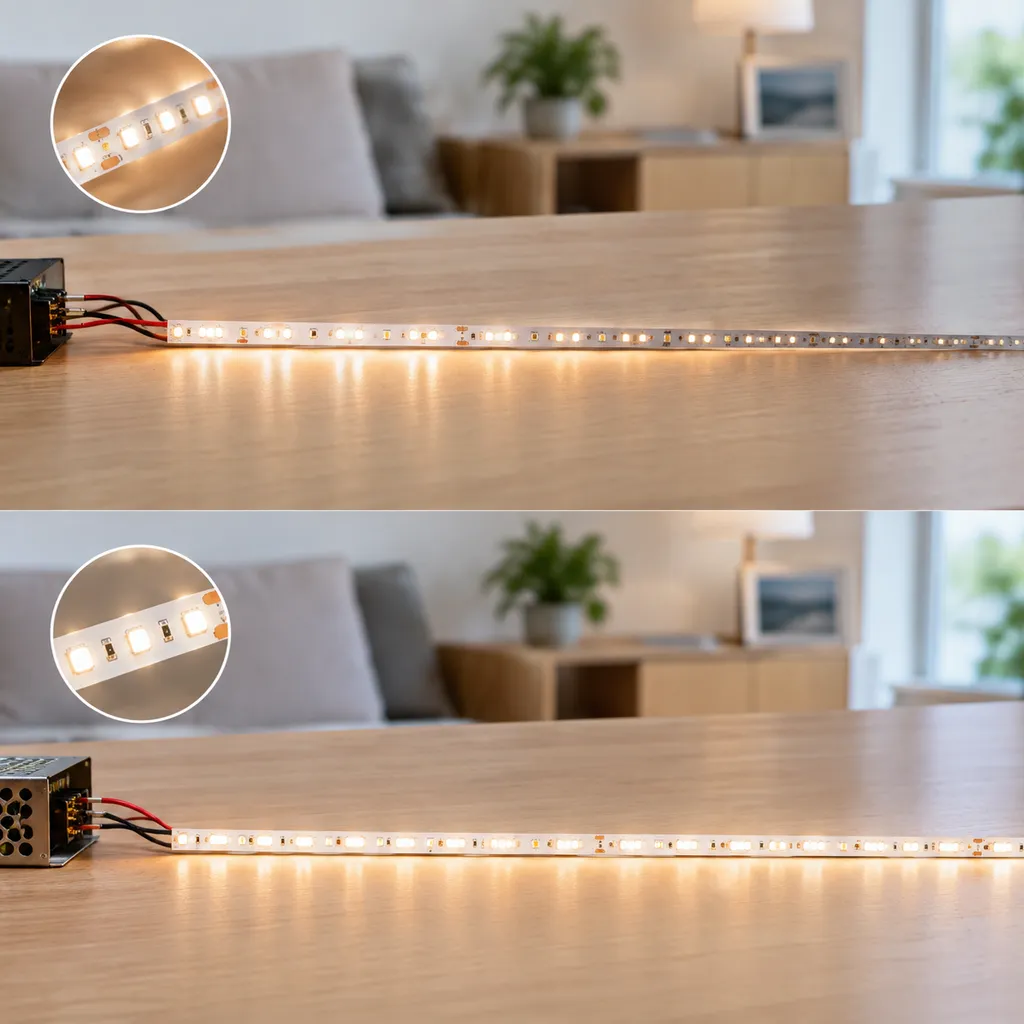 12V vs 24V LED strip voltage drop run length